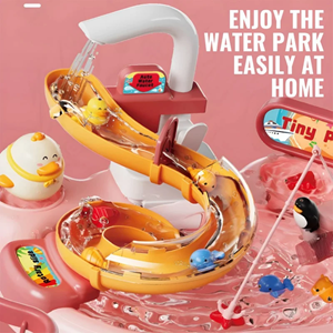 اسباب بازی سینک ظرفشویی و سرسره ماهی صورتی Dream Play Pool 2 in 1_اسباب بازی